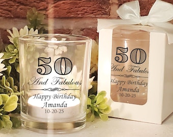 50th Birthday Party Favors For Guests 2.5 Oz. Votive Shot Glass 50 And Fabulous Unique Party Favors For 50th Birthday Souvenirs Giveaways