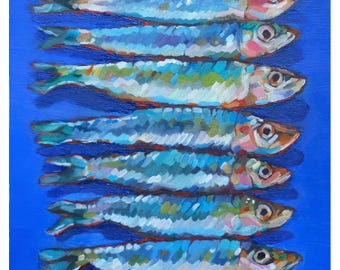 Stornoway Sardines. Limited Edition Signed Gilcée Print