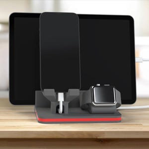3-in-1 Docking Station: iPad, iPhone, Apple Watch Organizer