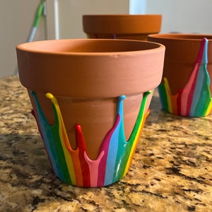 Drip Paint Terracotta Pride Planters