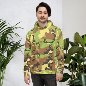 Groene Camo Unisex Hoodie (bijpassende jurk, schoenen, leggings, sport-bh, sporttas beschikbaar)