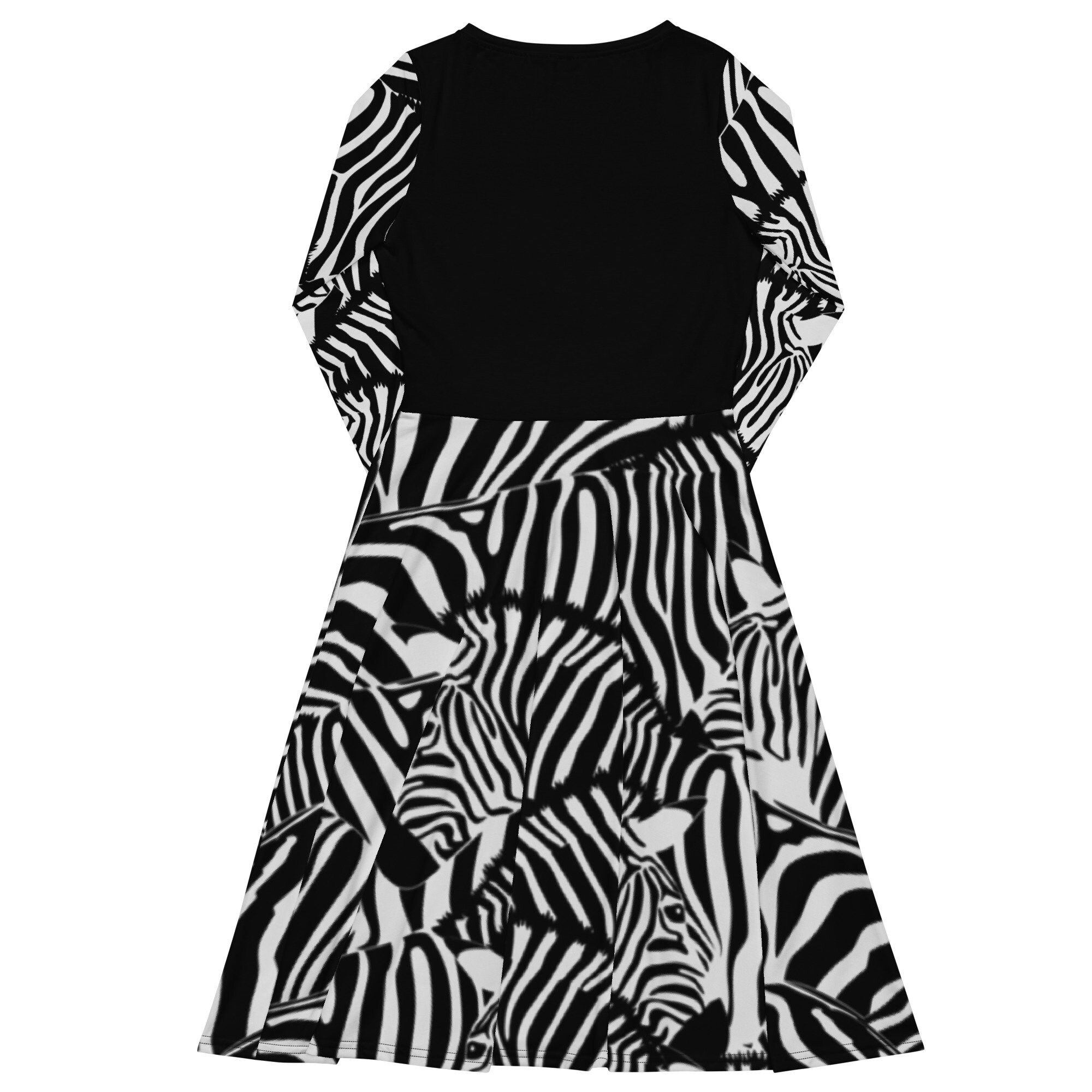 ゼブラプリント 全面プリント 長袖ミディドレス - Etsy 日本