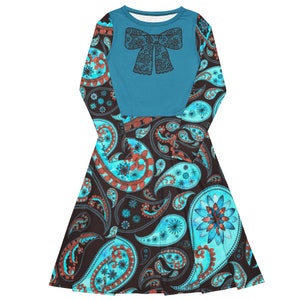 Teal and Brown Dress - Etsy