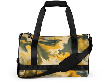 Yellow Marble All-over print gym bag (Matching dress, leggings, and canvas shoes available)