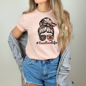 Realtor Life Messy Bun Patriotic T-shirt: Wear Your American Dream