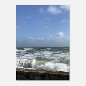 Impresión de olas del océano: arte mural costero, fotografía del mar azul