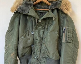 Vintage 1960's USAF N-2B Flight Jacket With Coyote Lined Hood! - Etsy