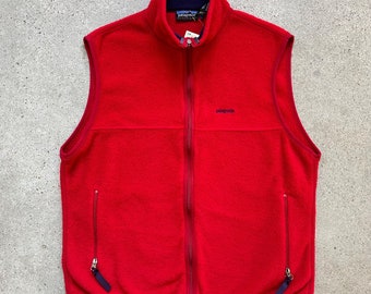 Vintage Patagonia Fleece Zip Up Vest Red