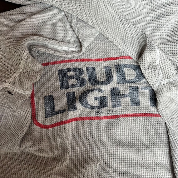 Vintage 60s/70s Bud Light Thermal Longsleeve Shirt - image 4