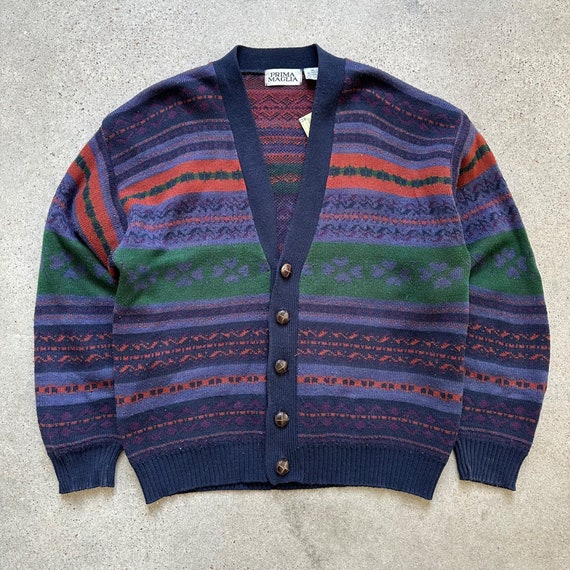 Vintage Unique Knit Patterned Cardigan Sweater