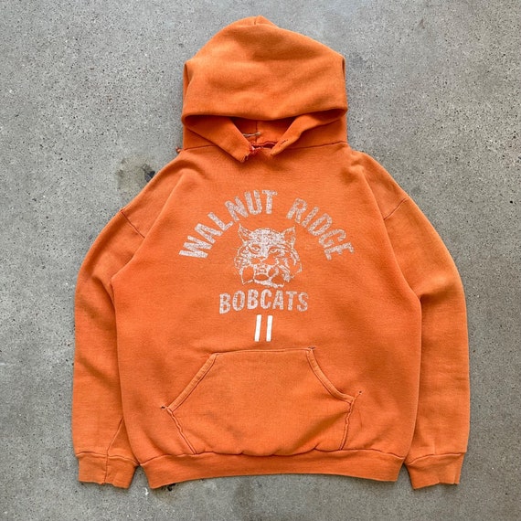 Vintage 70s Russell Athletic Orange Faded Hoodie S