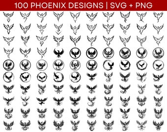 Phoenix SVG Bundle - Phoenix PNG Bundle - Phoenix Clipart - Phoenix SVG Cut Files for Cricut - Phoenix Silhouette - Phoenix Bird Head Svg