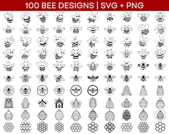 Bee SVG Bundel - Bee PNG Bundel - Bee Clipart - Bee Cut Files voor Cricut - Bee Silhouet SVG - Honey Bee Svg Png Bundel, Honey Bee Cut File