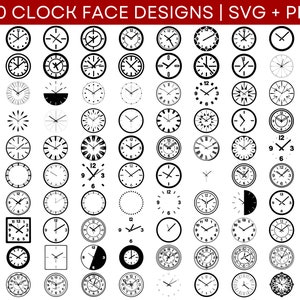 Puede incluir: Una colección de 100 diseños de esferas de reloj en blanco y negro. Los diseños son de varios estilos, incluyendo tradicional, moderno y minimalista. Las esferas de reloj son todas de forma circular y presentan números, números romanos y manecillas.