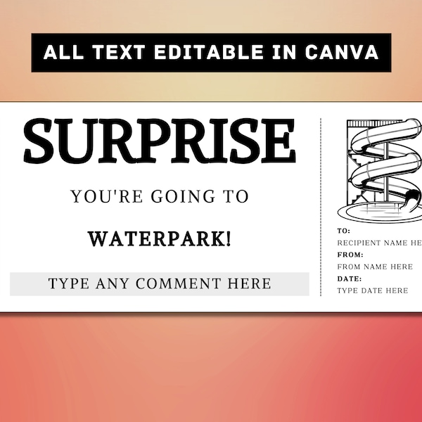 Waterpark Ticket Printable - Etsy