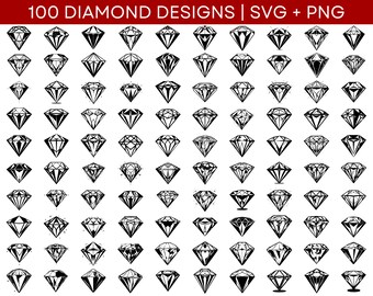Diamond SVG Bundle - Diamond PNG Bundle - Diamond Clipart - Diamond SVG Cut Files for Cricut - Diamond Silhouette - Diamond Svg Png Files