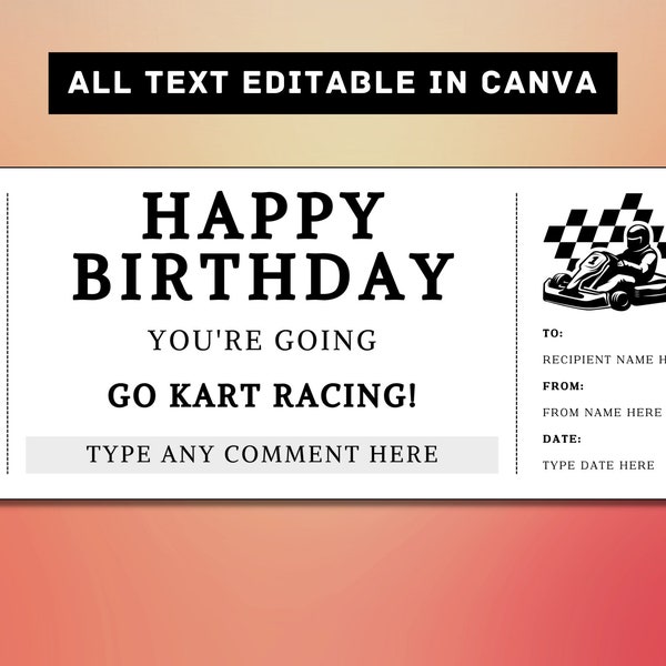 Voucher Go Karting - Etsy