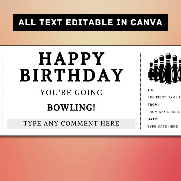 Bowling Printable Certificates Etsy