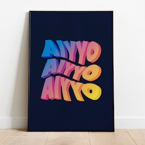 AIYYO | Desi Art, Pop Art, Indian, Funny, Wall Art, Vibrant, Home Decor