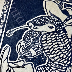 Dirty Dan återvänder | Armadillo-tryck | Linoleumsnitt | OrbeckOriginals