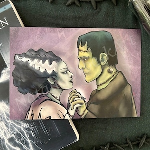 Monster & Bride | Frankenstein | Classic Horror | Halloween Lovers Print 4x6 | OrbeckOriginals