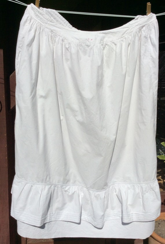 french cotton gathered petticoat Edwardian unders… - image 1