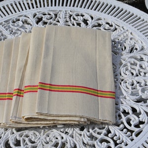 French Vintage Metis Kitchen Towel: Unused Cotton Linen Blend