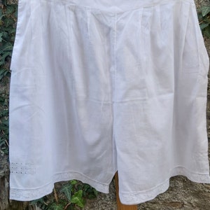 Antique French Cotton Bloomers: Edwardian Lace Trim, Size US 4-6