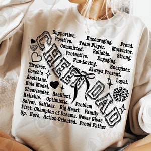 Cheer Dad Words Png Svg, Cheer Dad Svg, Dad Life Svg, Cheerleader Dad Svg, Cheer Life Svg, Sports Svg, Cheer Season Svg, Cheer T-Shirt Svg