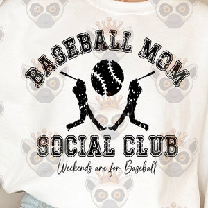 Baseball Mom Social Club Png Svg, Giocatore di Baseball Svg, Stagione di Baseball Svg, Tifoso di Baseball Svg, Baseball Svg, Vibrazioni di Baseball, Citazione di Baseball