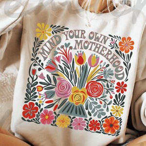 Kümmern Sie sich um Ihre eigene Mutterschaft Png, Muttertag Png, Mama Blumen Png, Trendige Mama Zitate Png, Groovy Blumen Clipart, Mama Geschenk Png