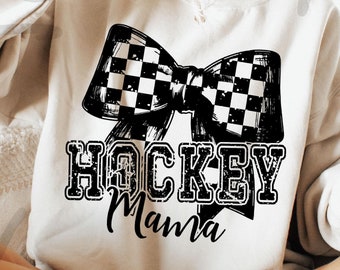 Lazo coqueto de mamá de hockey retro PNG Svg, mamá de hockey, hockey sobre hielo, vida de hockey, descarga digital de imágenes prediseñadas de diseño de hockey para impresión de camisetas