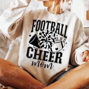 Football and Cheer Mom Svg Png, Football Mom Svg, Football Lover, Cheer Mom Svg, Sports Mom Svg, Cheerleader Mom Svg, Football Season Svg