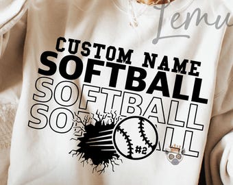 Personalized Softball PNG Svg, Custom Softball Name Svg, Custom Softball Number Svg, Softball Season, Custom Team Name, Team Logo Template
