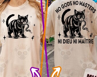 Political Cat PNG Svg, No Kings No Gods No Masters Svg, Ni Dieu Ni Maître Svgg, Political Activism, Anti America Svg, Equality Svg