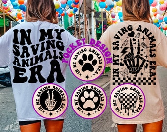 In My Saving Animals Era PNG Svg, Dog Mom Svg, Cat Mom SVG, Animal Rescue Svg, Funny Animal Svg, Animal Lover Shirt Svg, Wavy Stacked Svg