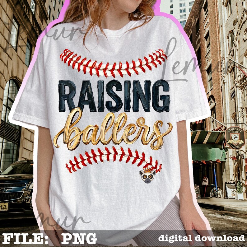 Raising Ballers PNG, Baseball Mom Shirt Design, Softball Mom Graphic PNG, Sports Mom Sublimation Design, Game Day Mom PNG image 4