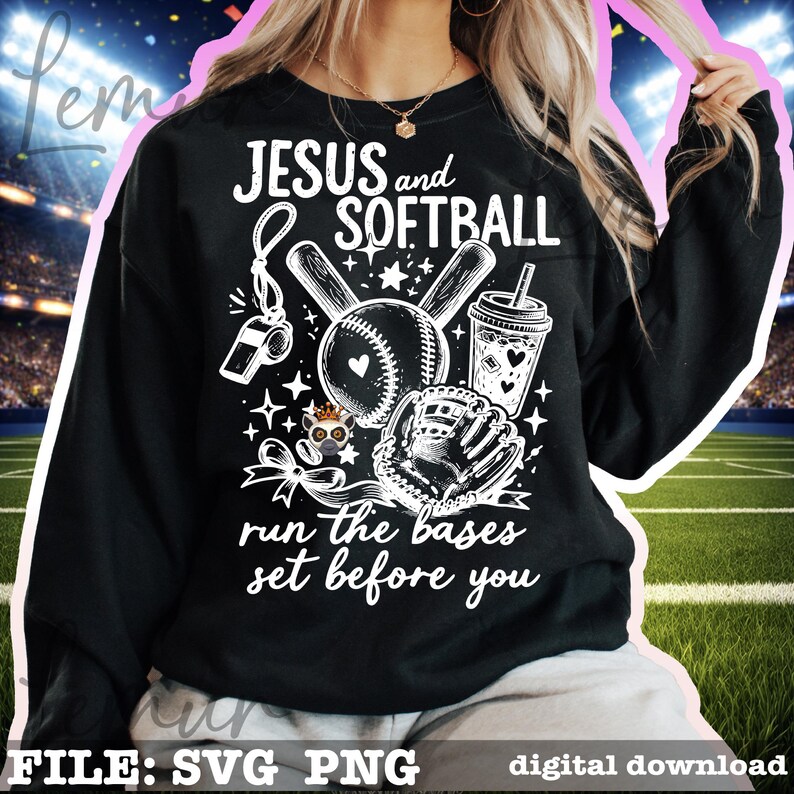 Jesus and Softball SVG PNG, Mom Life Svg, Christian Softball Shirt ...