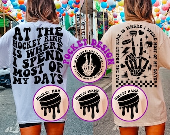 At The Hockey Rink Is Where I Spend Most of My Days Svg, Ice Hockey Svg, Trendy Svg, Hockey Lover Gift, Hockey Shirt Svg, Wavy Stacked Svg