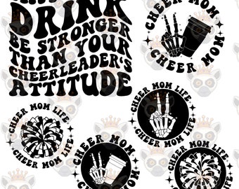 May Your Drink Be Stronger Than Your Cheerleader&#39;s Attitude Svg, Cheer Mom Life Svg, Sports Svg, Cheer Mom T-Shirt Svg, Wavy Stacked Svg