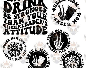 May Your Drink Be Stronger Than Your Cheerleader's Attitude Svg, Cheer Mom Life Svg, Sports Svg, Cheer Mom T-Shirt Svg, Wavy Stacked Svg