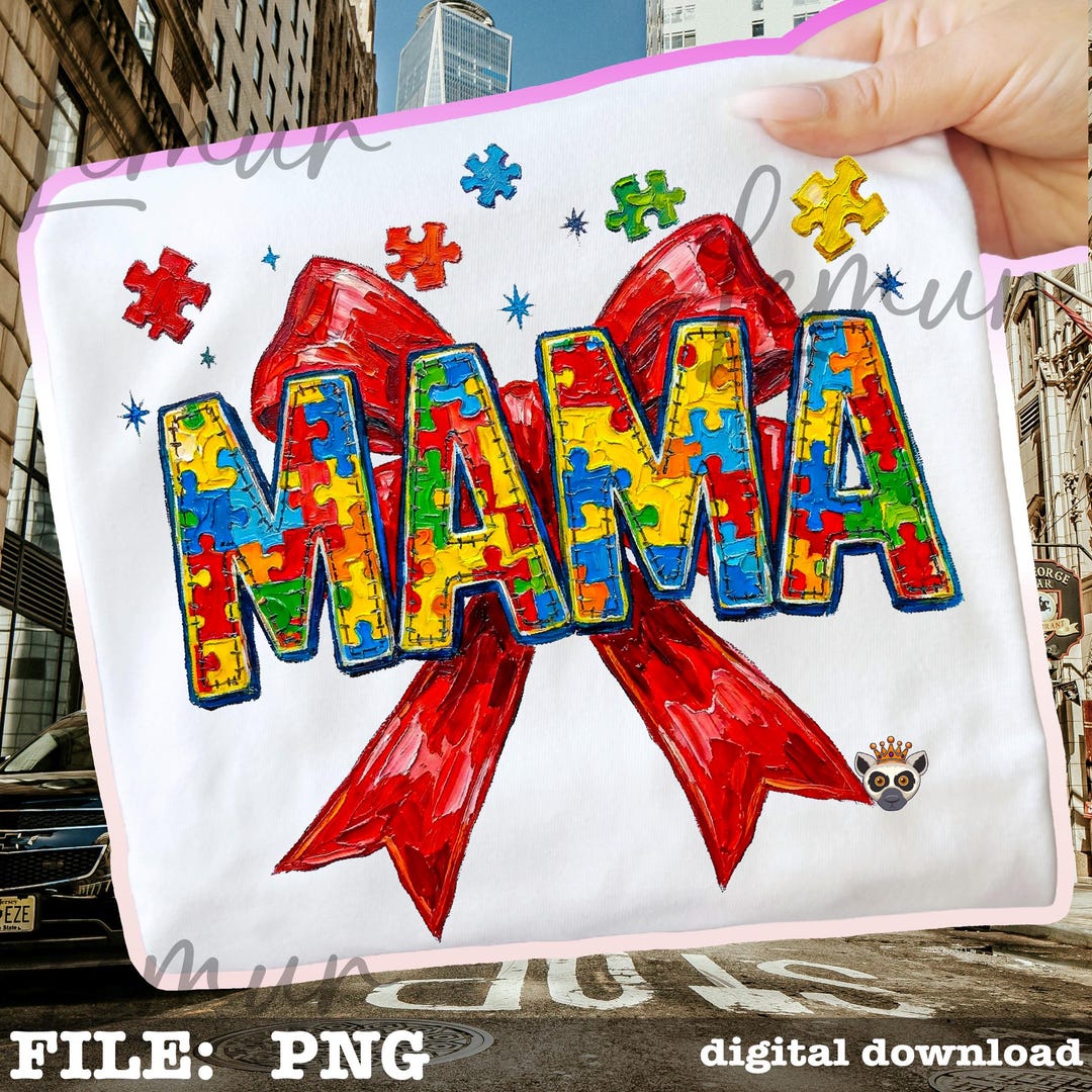 Autism Mama PNG, Puzzle Piece Mama Shirt Design, Autism Awareness Bow ...