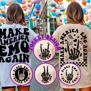 Elder Emo Svg, Make America Emo Again Svg, Elder Emo Gift, Emo Night Svg, Emo Mom, Millenial Svg, Emo T-Shirt Svg, Make America Goth Again