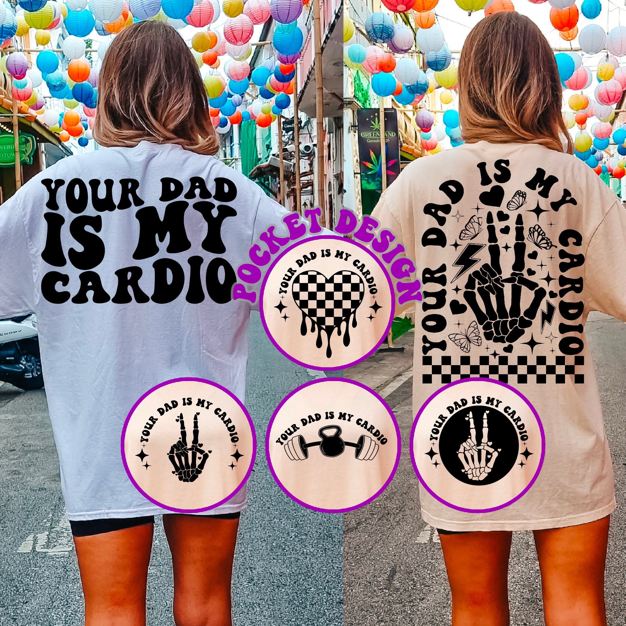 Débardeur Humoristique 'Your Dad Is My Cardio' - Style Y2K Années 2000 - Coupe Classique - T-Shirt Slogan Drôle Et Audacieux