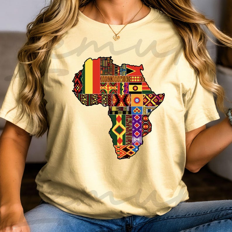 Carte de l'Afrique PNG, histoire des Noirs Png, motif tribal africain Sublimation Design, histoire des Noirs Png, Afro-américain Png, Juneteenth Png image 5