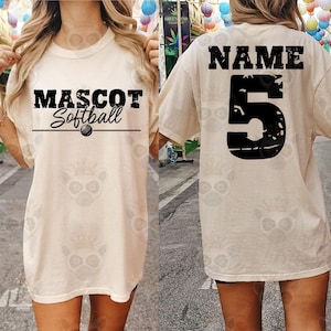 Mascotte personnalisée de softball, Svg png, nom et numéro de softball, Svg de softball personnalisé, Svg d&#39;équipe de softball personnalisé, Svg d&#39;équipe de softball