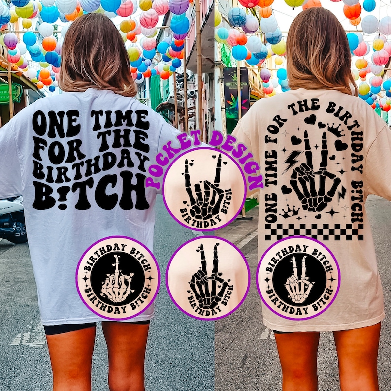 One Time For The Birthday B*tch Kuchendekoration – Lustiger Glitzer-Aufsatz Für Geburtstagskuchen (schwarz)