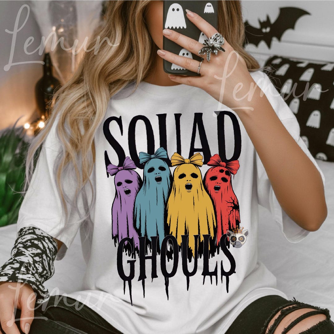 Squad Ghouls PNG, Funny Halloween Ghost Squad Design, Spooky Girl ...
