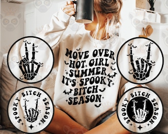 Move Over Hot Girl Summer It&#39;s Spooky Bitch Season Png Svg, Halloween Svg, Funny Svg, Adult Humor, Halloween Shirt Svg, Wavy Stacked Svg
