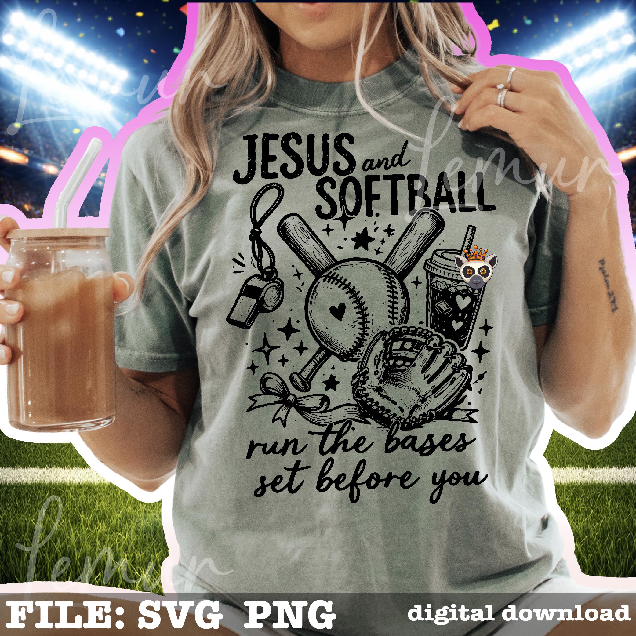 Jesus and Softball SVG PNG, Mom Life Svg, Christian Softball Shirt ...